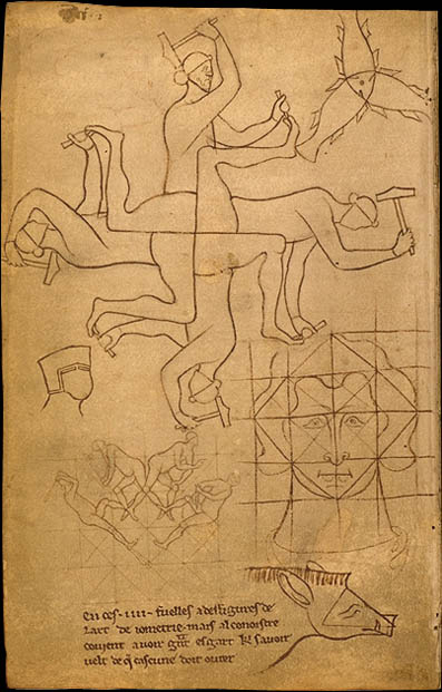 Folio 38 - Etudes et tracs gomtriques.