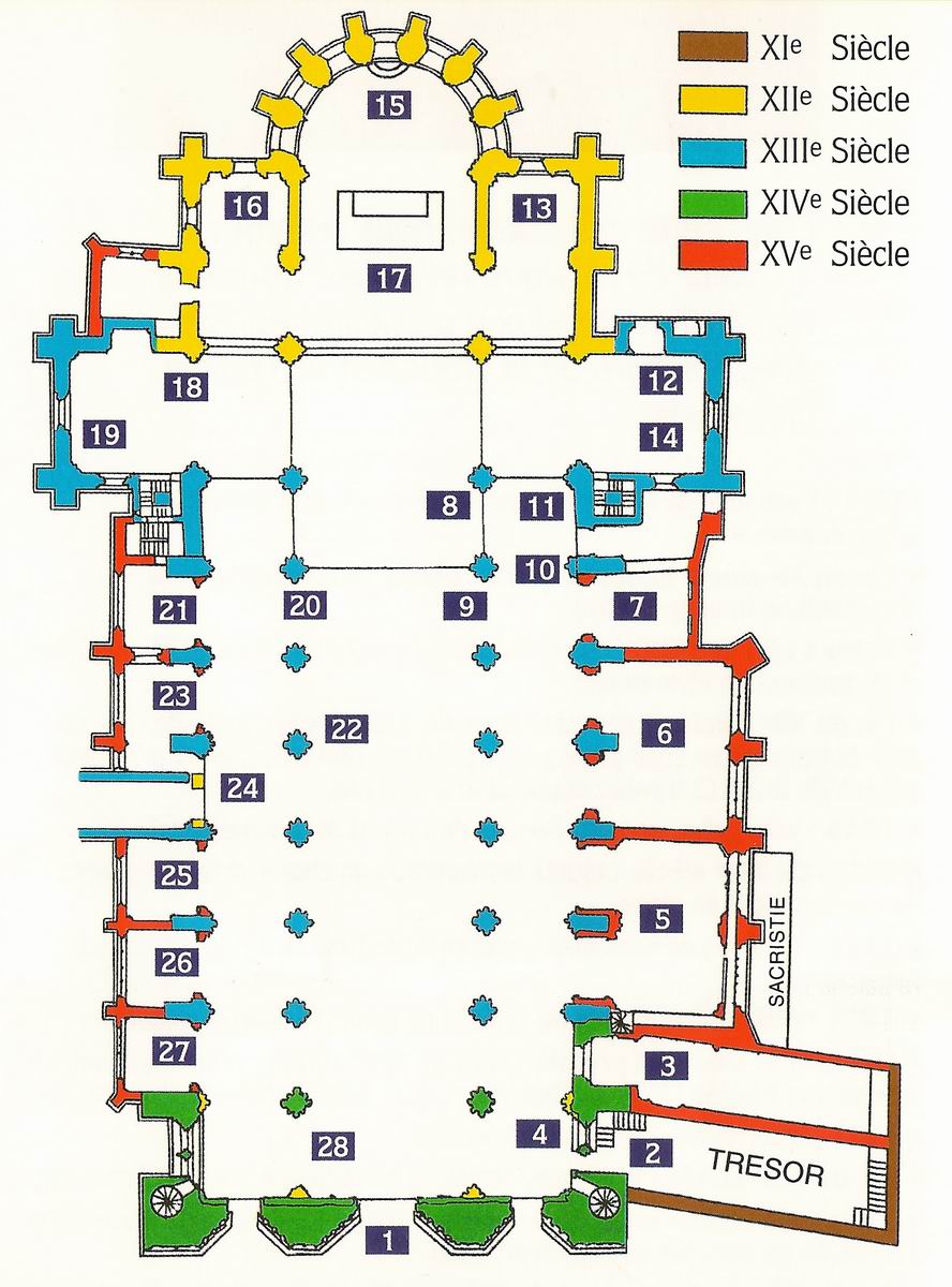 Plan de la cathdrale primatiale Saint Jean Baptiste de Lyon