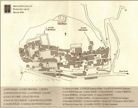 Plan de la ville mdivale de Vaison